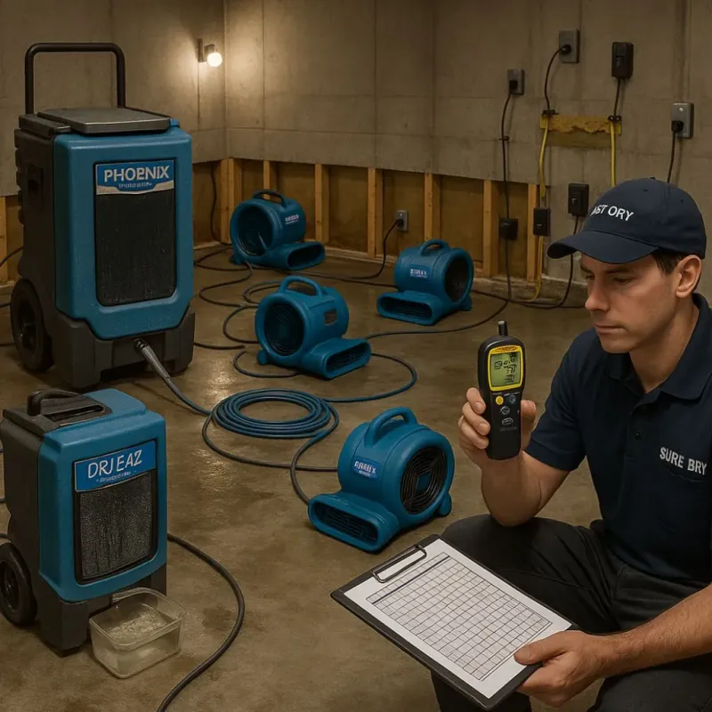 Structural Drying and Dehumidification process in Gordo, AL